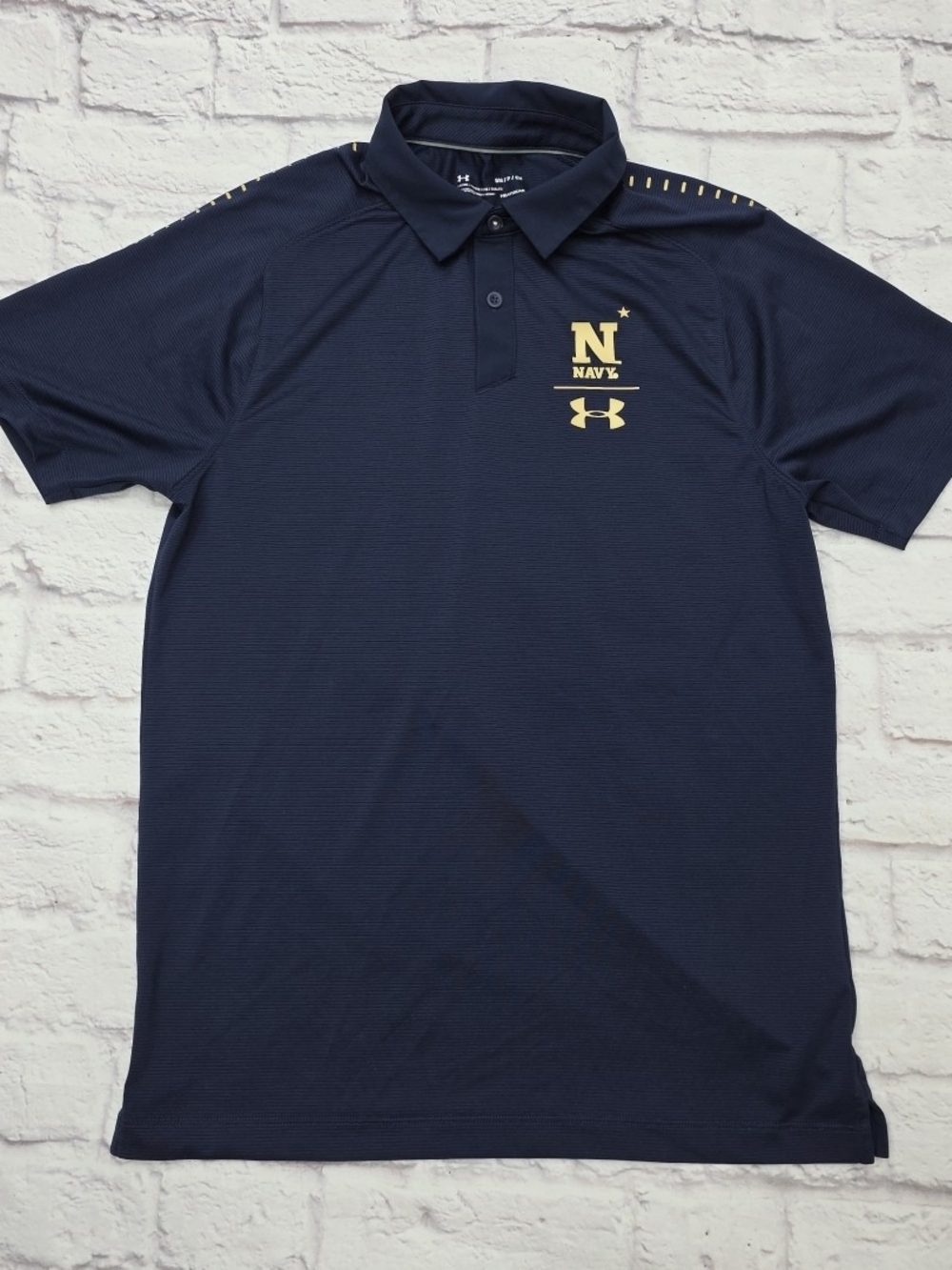 US Naval Academy Midshipmen Navy Under Armour Polo Shirt Small Golf Short Sleeve